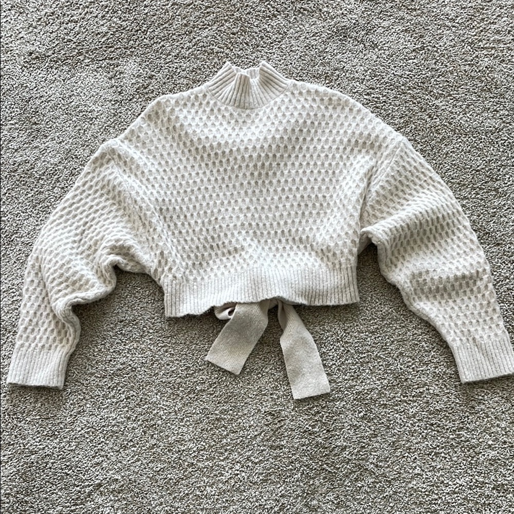 Windsor Cream Women's Sweater with Tie in Back